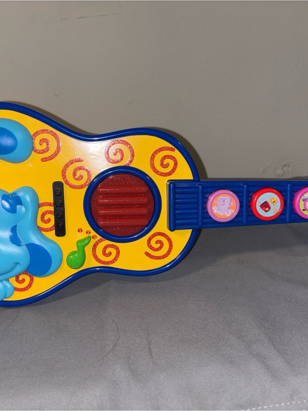 Nickelodeon Yellow and Blue Kids Guitar Toy with Colorful Buttons blues clues